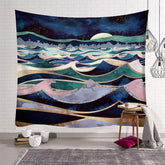 Lofaris Multicolor 3D Printed Beach Landscape Wall Tapestry